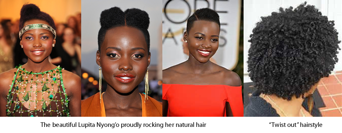 Lupita Nyong'o and natural hairstyle